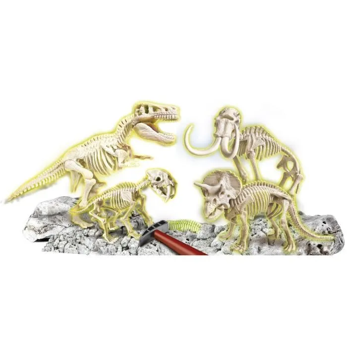 Clementoni Science & Jeu - Archéo Ludic Proies et Prédateurs - Coffret de Fouille Paléontologique avec Squelettes Phosphorescents de Dinosaures T-rex et Tricératops Clementoni Science & Jeu - Archéo Ludic Proies et Prédateurs - Coffret de Fouille Paléontologique avec Squelettes Phosphorescents de Dinosaures T-rex et Tricératops