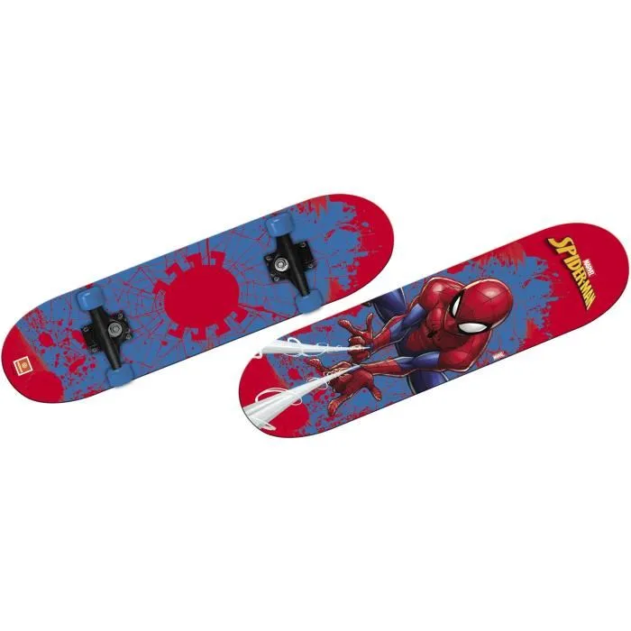 Skateboard Mondo Spider-Man 80 x 20 cm Rouge/Bleu - Deck 9 couches bois antidérapant, trucks PP5, roues PVC, roulements ABEC-5 (50 kg) Skateboard Mondo Spider-Man 80 x 20 cm Rouge/Bleu - Deck 9 couches bois antidérapant, trucks PP5, roues PVC, roulements ABEC-5 (50 kg)