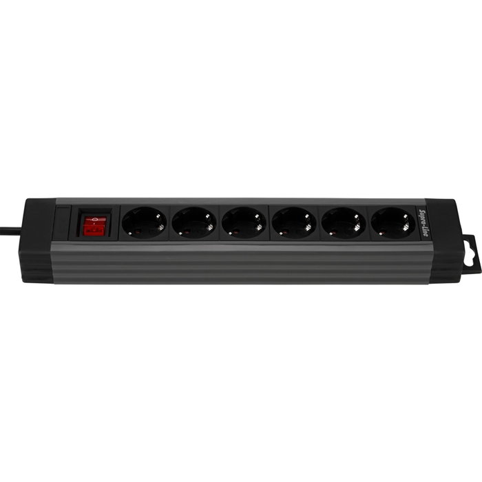 Rev Multiprise Supraline 6 prises avec interrupteur Anthracite 2,4 m Rev Multiprise Supraline 6 prises avec interrupteur Anthracite 2,4 m