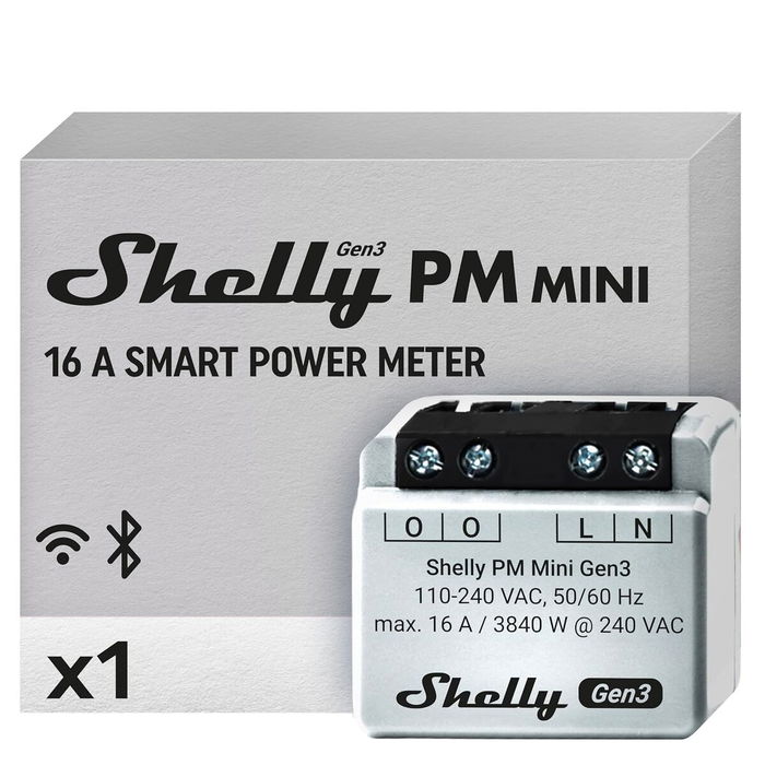 Prise Intelligente Shelly MINI 1PM GEN3 Bluetooth Wi-Fi Bluetooth 4.2