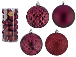 KRIST+ Set de 30 boules de Noël PVC 8cm Vino
