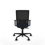 Chaise Yunquera Synchro 4 positions tissu Bleu Maille Noir Base en nylon noir Accoudoir 1D Sans appui-tête Roulettes 65mm nylon
