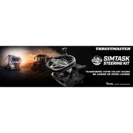 Thrustmaster SimTask Steering Kit 4060302 - Support de volant avec boule de manoeuvre pour conduite de poids lourds - Noir - Compatible T128 et T248