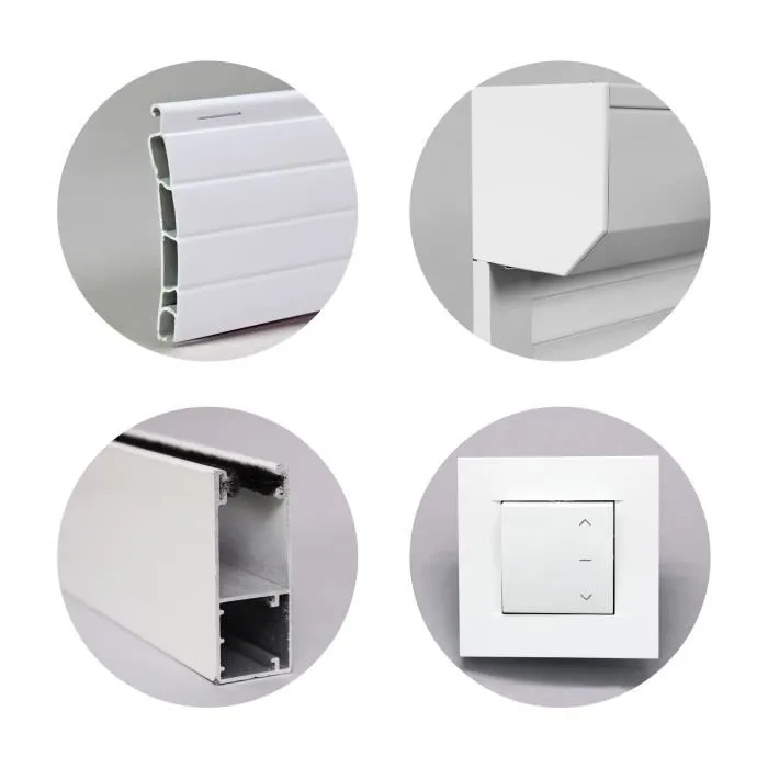 France Combi - Volet roulant PVC double parois, coffre aluminium, motorisation électrique filaire, Blanc, H 140 cm x L 120 cm, recoupable largeur et hauteur