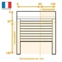 France Combi - Volet roulant PVC double parois, coffre aluminium, motorisation électrique filaire, Blanc, H 140 cm x L 120 cm, recoupable largeur et hauteur