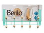 Berilo Portemanteau Métal avec 10 Crochets Bois Vert Menta 35x17x15 cm (Set de 6)
