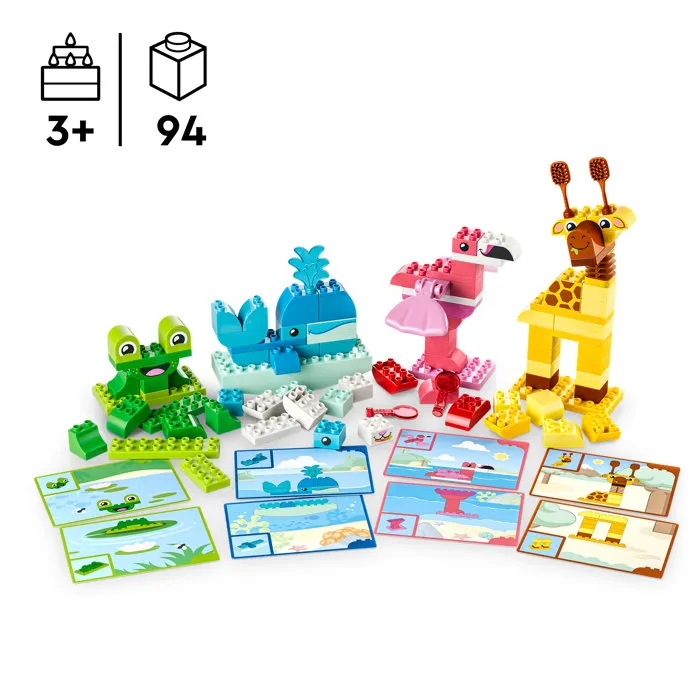 LEGO DUPLO 10472 Jeu de Construction d'Animaux - Jouet Éducatif et Montessori pour Enfants dès 3 Ans