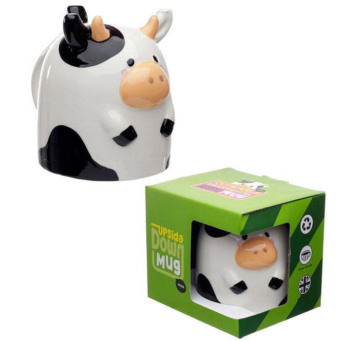 PUCKATOR Tasse Vache 3D 500ml en Céramique - Non Lavable au Lave-Vaisselle et Micro-Ondes