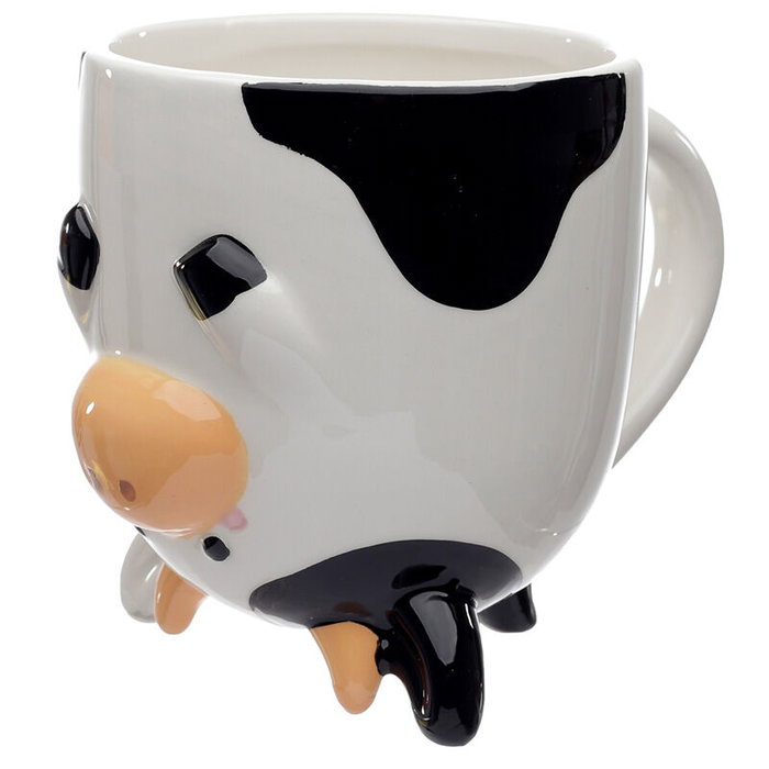 PUCKATOR Tasse Vache 3D 500ml en Céramique - Non Lavable au Lave-Vaisselle et Micro-Ondes
