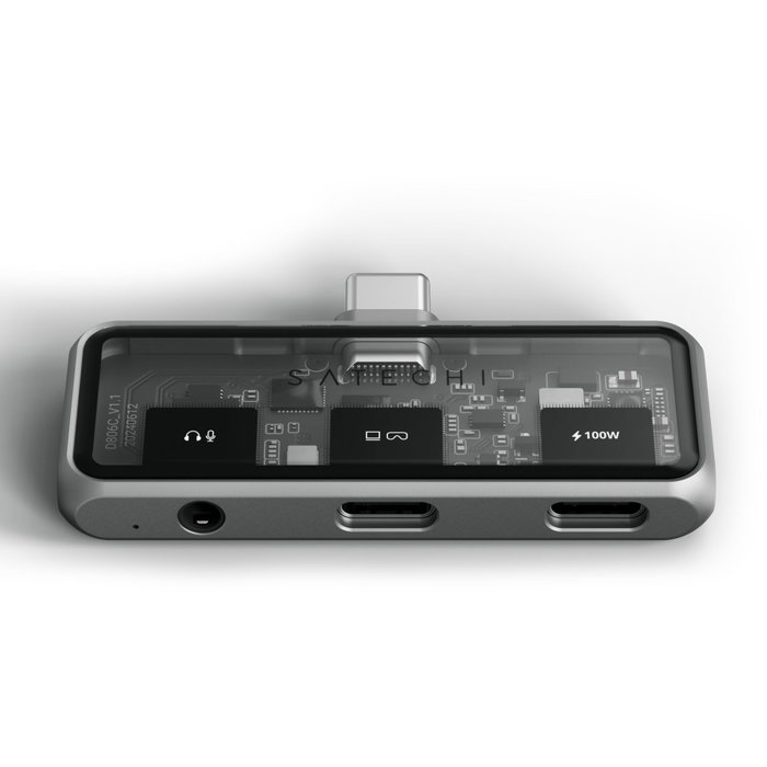 Satechi USB-C PD Mobile XR Hub & 3.5mm Audio - Gris Space Grey Satechi USB-C PD Mobile XR Hub & 3.5mm Audio - Gris Space Grey