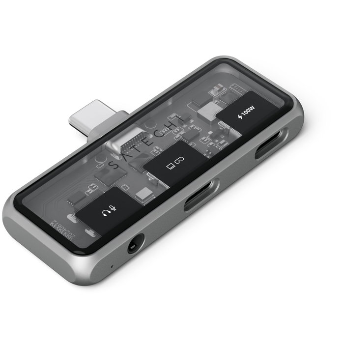 Satechi USB-C PD Mobile XR Hub & 3.5mm Audio - Gris Space Grey Satechi USB-C PD Mobile XR Hub & 3.5mm Audio - Gris Space Grey
