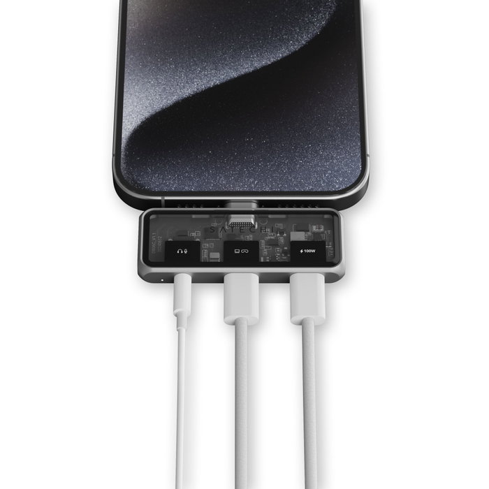 Satechi USB-C PD Mobile XR Hub & 3.5mm Audio - Gris Space Grey Satechi USB-C PD Mobile XR Hub & 3.5mm Audio - Gris Space Grey