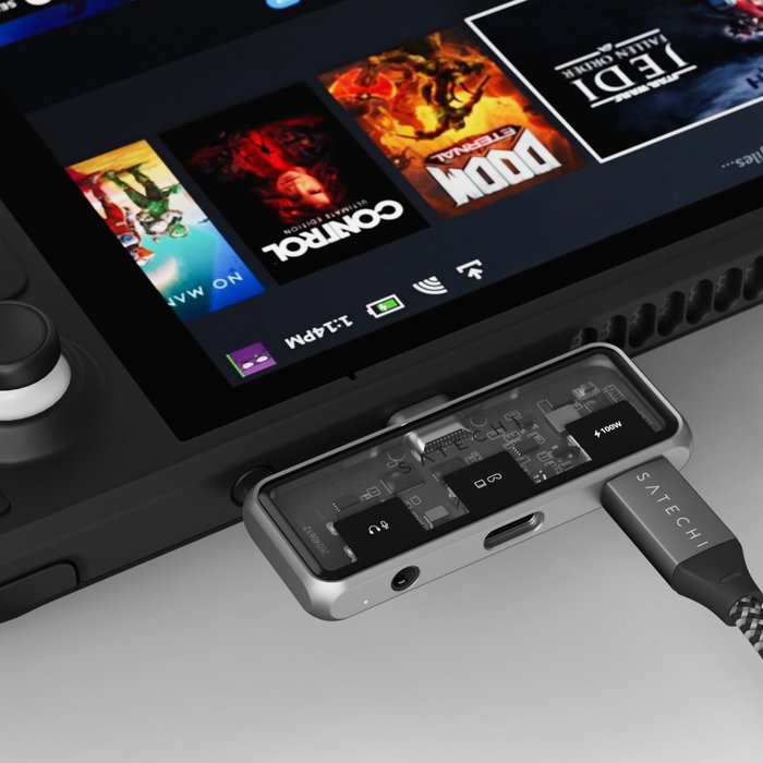 Satechi USB-C PD Mobile XR Hub & 3.5mm Audio - Gris Space Grey Satechi USB-C PD Mobile XR Hub & 3.5mm Audio - Gris Space Grey