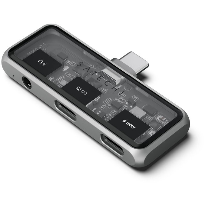 Satechi USB-C PD Mobile XR Hub & 3.5mm Audio - Gris Space Grey Satechi USB-C PD Mobile XR Hub & 3.5mm Audio - Gris Space Grey