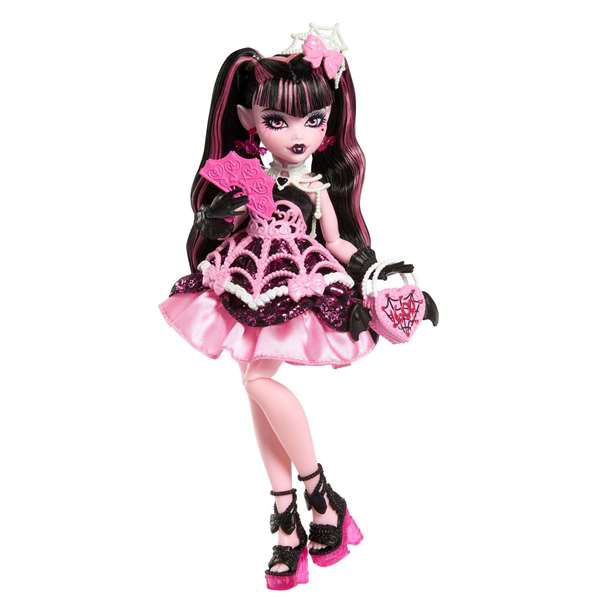 Mattel - Poupée Monster High Draculaura Fête de 16 ans - Poupée en français (29 x 4,5 x 4 cm) - À partir de 4 ans