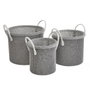 BigBuy Home Panier Multi-usages Blanc Gris Polyester (3 Unités)