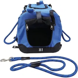 M Pets Sac de Transport pour Chien Chat REMIX 2 en 1 Bleu, Pliable Léger, 41 x 28 x 28 cm, avec Ceinture Baudrier et Tissu Résistant