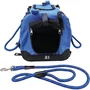 M Pets Sac de Transport pour Chien Chat REMIX 2 en 1 Bleu, Pliable Léger, 41 x 28 x 28 cm, avec Ceinture Baudrier et Tissu Résistant