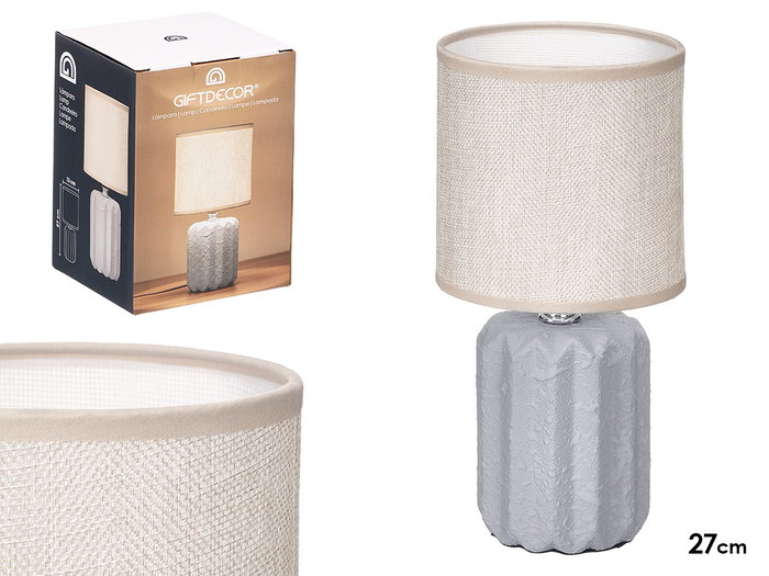 Giftdecor Lampe de Table Rayures Grises 13 x 19 x 27 cm (Set de 12) Giftdecor Lampe de Table Rayures Grises 13 x 19 x 27 cm (Set de 12)