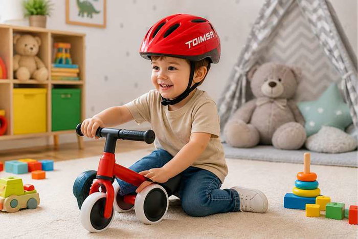 Toimsa - Casque vélo/enfant - Rouge - Taille unique ajustable 52-56 cm - Pour enfants de 3 à 7 ans Toimsa - Casque vélo/enfant - Rouge - Taille unique ajustable 52-56 cm - Pour enfants de 3 à 7 ans