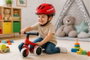 Toimsa - Casque vélo/enfant - Rouge - Taille unique ajustable 52-56 cm - Pour enfants de 3 à 7 ans