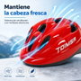 Toimsa - Casque vélo/enfant - Rouge - Taille unique ajustable 52-56 cm - Pour enfants de 3 à 7 ans