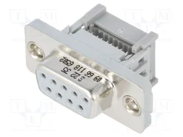 HARTING Connecteur D-Sub femelle 9 broches IDC doré