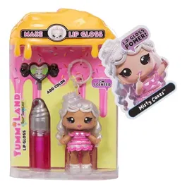 Yummiland - Kit Création de Gloss à Lèvres Doll Sour Sweeties Misty Cakes, 6 Yummi, Parfumé, Effet Lampe à Lave, Dès 4 Ans