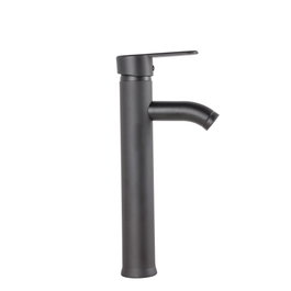 Robinet de salle de bain monomando noir avec bec haut