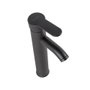 Robinet de salle de bain monomando noir avec bec haut