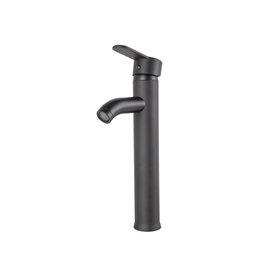 Robinet de salle de bain monomando noir avec bec haut