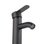 Robinet de salle de bain monomando noir avec bec haut