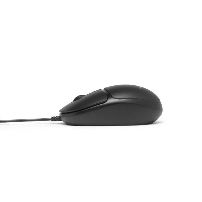 Bluestork Souris Filaire pour PC et Mac M-W-OFF20, Souris Optique Noire à 4 Boutons et Molette, Résolution Réglable 800-1200 DPI, Ambidextre, Format Poche