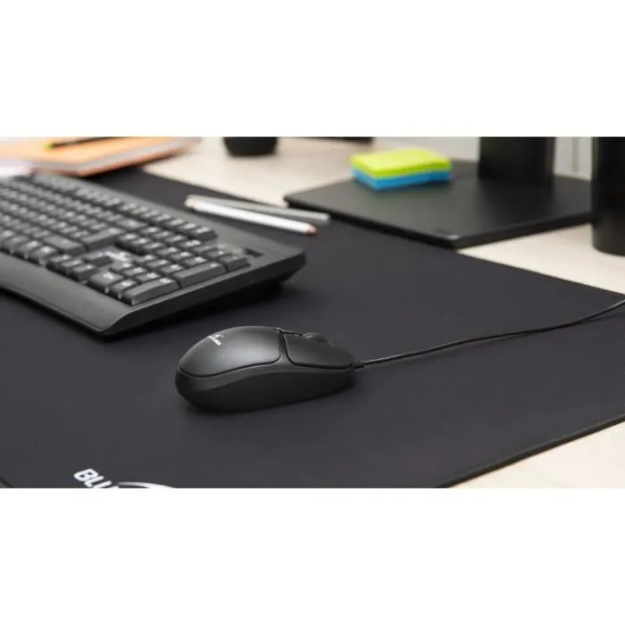 Bluestork Souris Filaire pour PC et Mac M-W-OFF20, Souris Optique Noire à 4 Boutons et Molette, Résolution Réglable 800-1200 DPI, Ambidextre, Format Poche