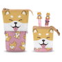 Karactermania Oh My Pop Shiba - Trousse, Stylo 10 Couleurs et Stylo Gel Effaçable, Multicolore