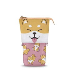 Karactermania Kit Oh My Pop Shiba avec étui portetout multifonction, 10 stylos multicolores et stylo gel effaçable, dimensions 17x11,5x7 cm