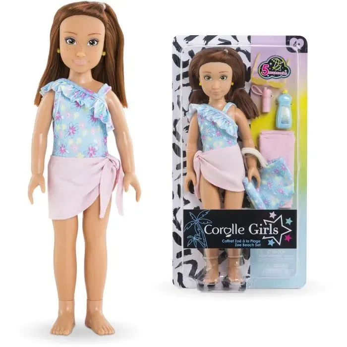 Corolle - Coffret Zoé à la Plage - Poupée mannequin Corolle Girls 28 cm - Avec 5 accessoires de plage - Idée cadeau fille dès 4 ans Corolle - Coffret Zoé à la Plage - Poupée mannequin Corolle Girls 28 cm - Avec 5 accessoires de plage - Idée cadeau fille dès 4 ans