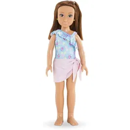 Corolle - Coffret Zoé à la Plage - Poupée mannequin Corolle Girls 28 cm - Avec 5 accessoires de plage - Idée cadeau fille dès 4 ans