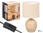 Giftdecor Lampe Vieillie Ronde à Rayures Horizontales 33cm, 20x20x24cm, E27, Céramique et Tissu, Marron (Set de 6)