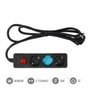 GSC Evolution Multiprise Série Standard 3 prises avec interrupteur, 3m Noir