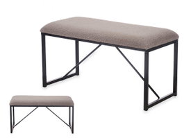 Gift Decor Banc Marron Métal Tissu 81 x 42 x 38 cm