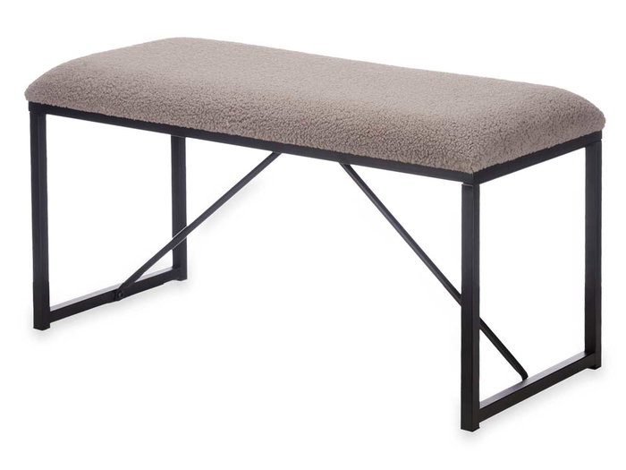 Gift Decor Banc Marron Métal Tissu 81 x 42 x 38 cm