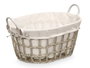 Kipit Panier Ovalé avec Anses Gris Petit 52x26x35 cm Tissu Polyester Coton (Set de 12)