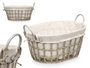 Kipit Panier Ovalé avec Anses Gris Petit 52x26x35 cm Tissu Polyester Coton (Set de 12)