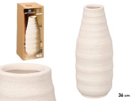 GIFTDECOR JARRON SAHARA BOTELLA RAYAS BLANCO GRD