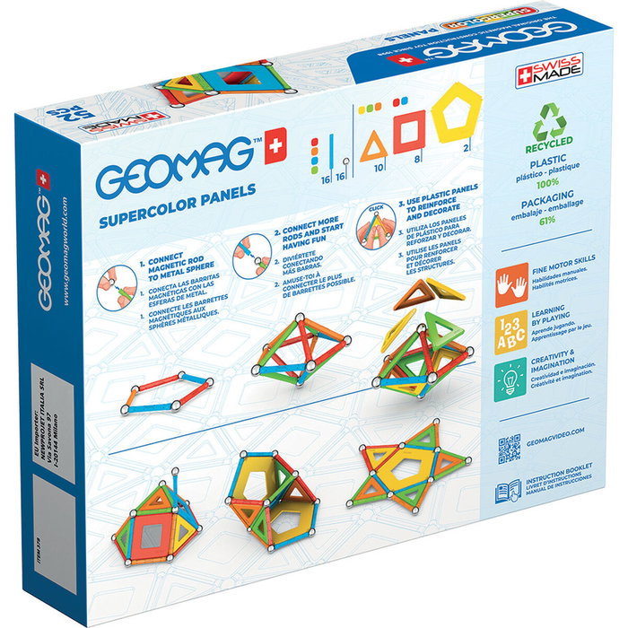 Geomag Supercolor Panels Recycled 52 pièces