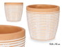 Ibergarden Maceta Terracota Rayada Redonda Marron Ciment 13.5x13 cm (Set de 8)