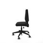 Chaise Elche Asynchrone Cuir écologique Noir Base pyramidale noire Sans accoudoirs Sans appui-tête Roulettes 65mm pour moquette
