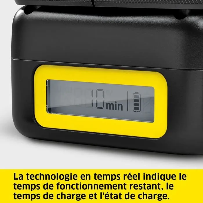 Karcher - Batterie POWER 36V 2.5 Ah Lithium-Ion avec écran LCD, chargeur rapide et grip antidérapant