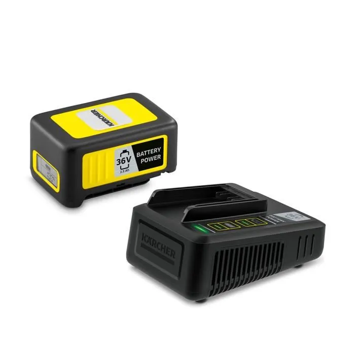 Karcher - Batterie POWER 36V 2.5 Ah Lithium-Ion avec écran LCD, chargeur rapide et grip antidérapant